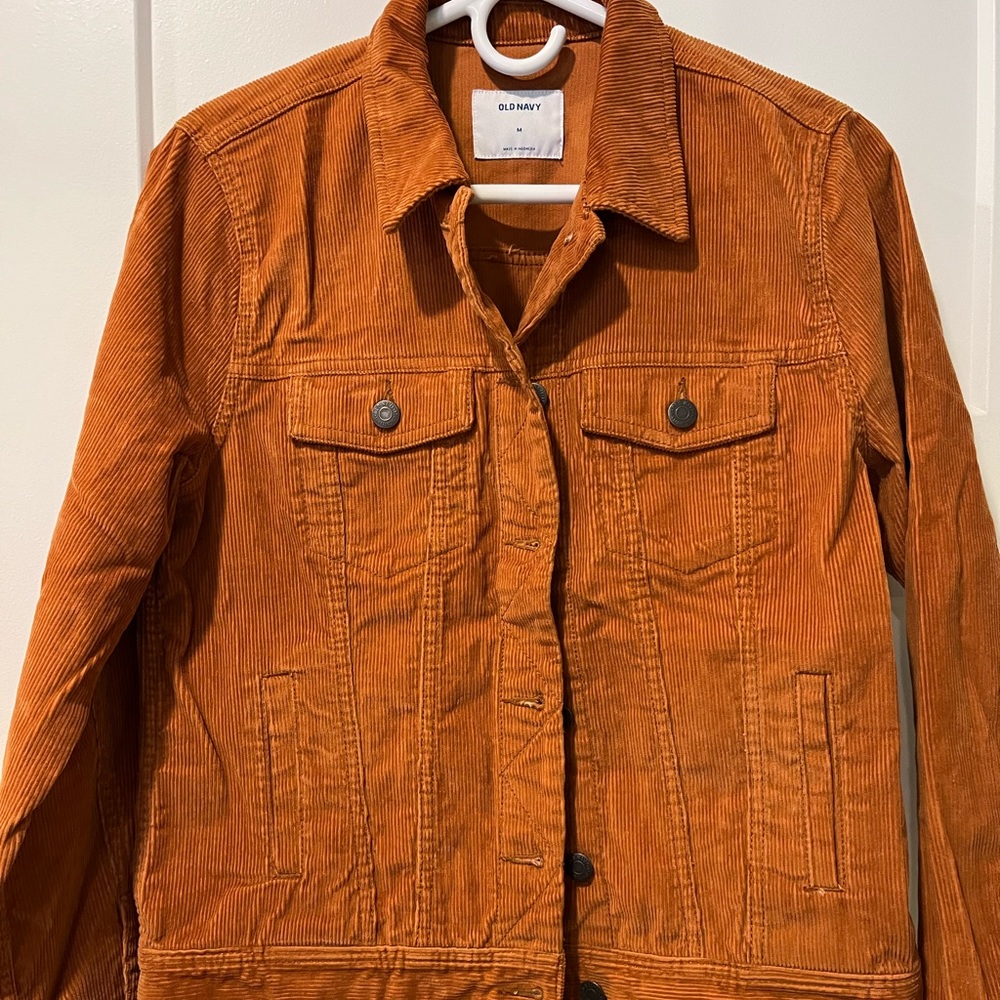Womens Old Navy Corduroy Orange Jacket Size Medium